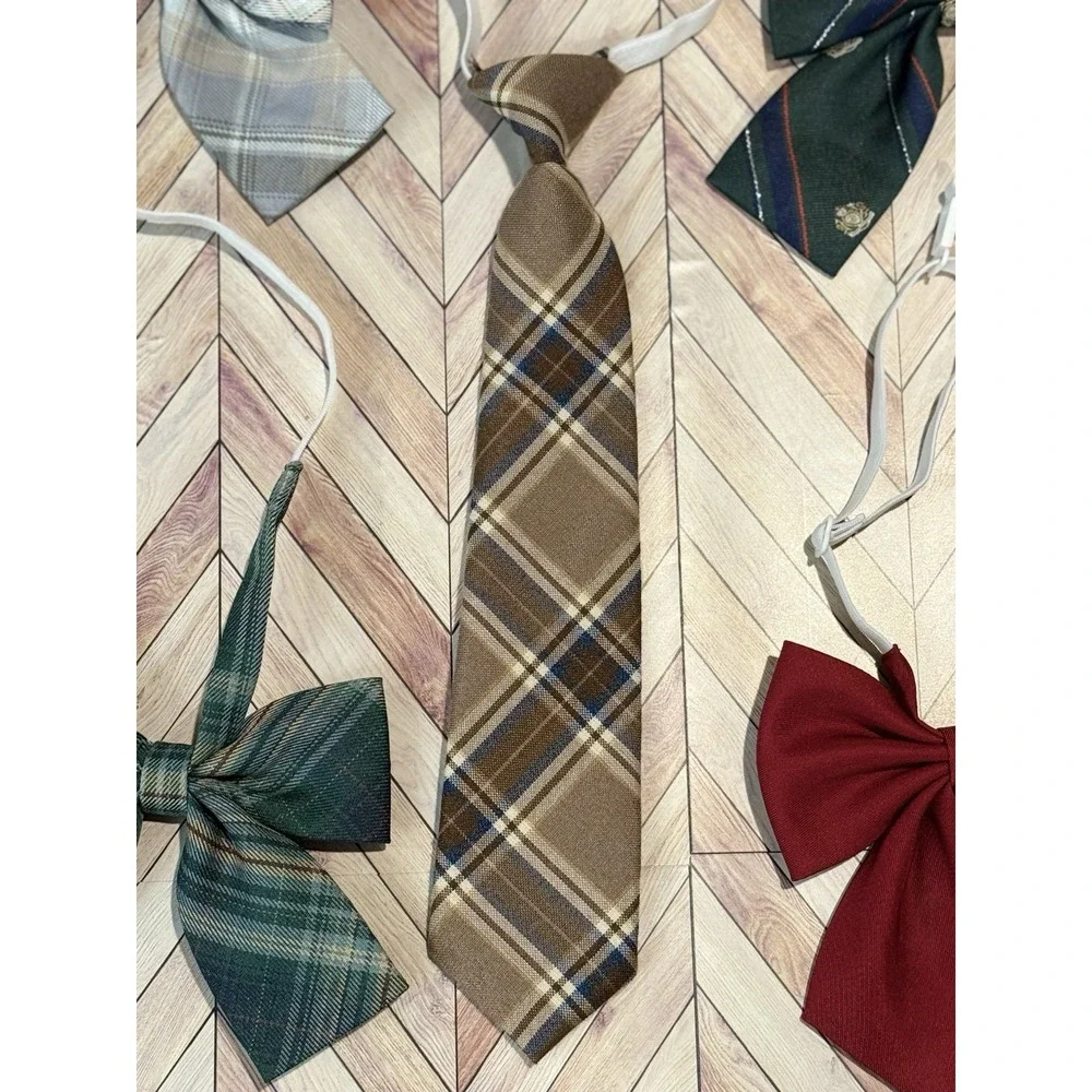 Bow Tie Set Plaid Necktie Accessories‎ 5 Piece Lot Kids Preppy School Easter